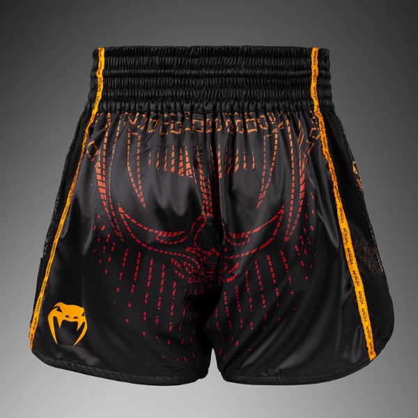 Муай Тай Шорти Venum Quetzal Fury Muay Thai shorts - Black/Fury Red/ Tangerine 1