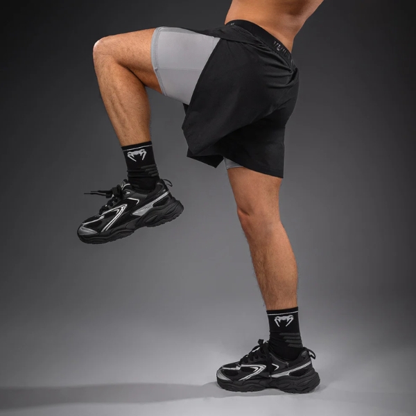 шорти venum lazer hybrid training shorts - black/grey 1