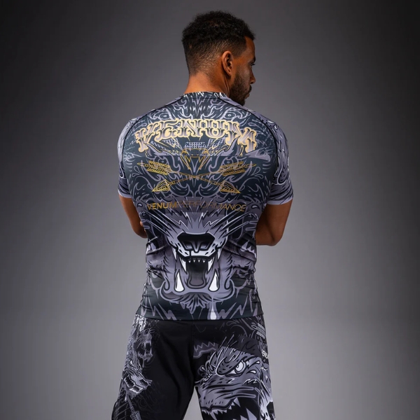 рашгард venum wolf atak short sleeve rashguard - black grey 1