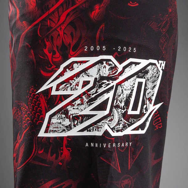 шорти venum 20th anniversary fightshorts - black red 3