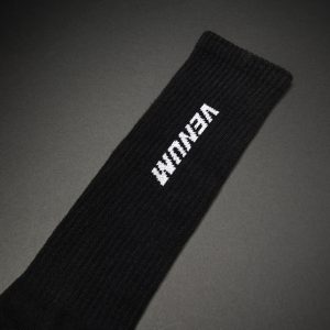 чорапи за бокс venum essential over-the-calf socks - black white 1