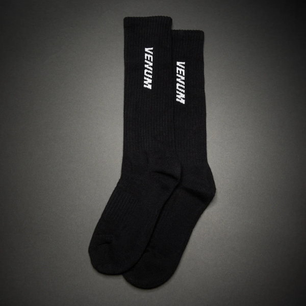 чорапи за бокс venum essential over-the-calf socks - black white