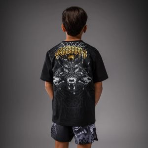 детска тениска venum wolf atak kids t-shirt - blackgrey