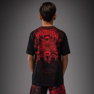 детска тениска venum wolf atak kids t-shirt - black/red
