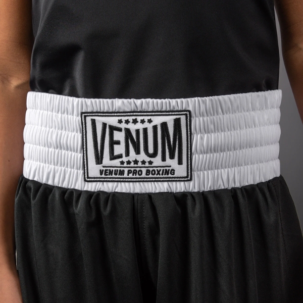 детски боксови шорти venum classic youth boxing shorts - black/white 3