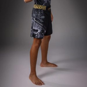 детски шорти venum wolf atak kids fightshorts - black/grey