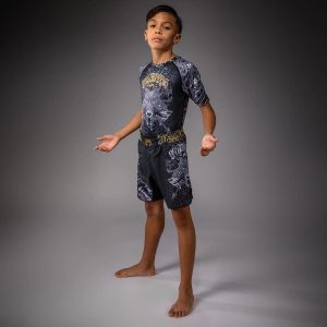детски шорти venum wolf atak kids fightshorts - black/grey 2