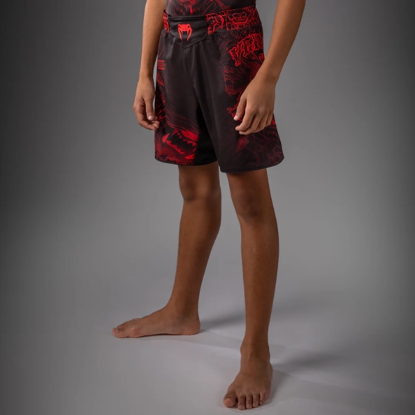 детски шорти venum wolf atak kids fightshorts - black/red