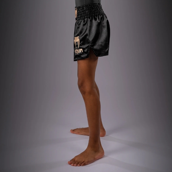 детски муай тай шорти venum classic muay thai shorts for kids - black/gold 2
