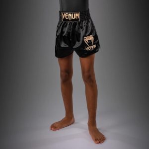 детски муай тай шорти venum classic muay thai shorts for kids - black/gold