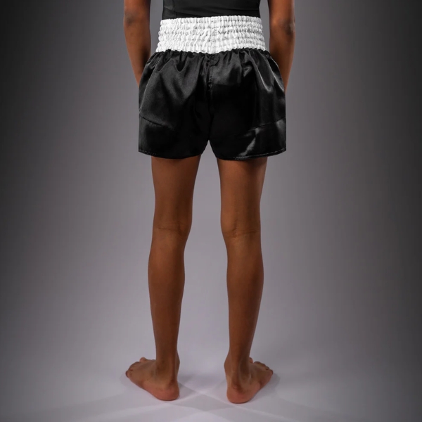детски муай тай шорти venum classic muay thai shorts for kids - black/white 3