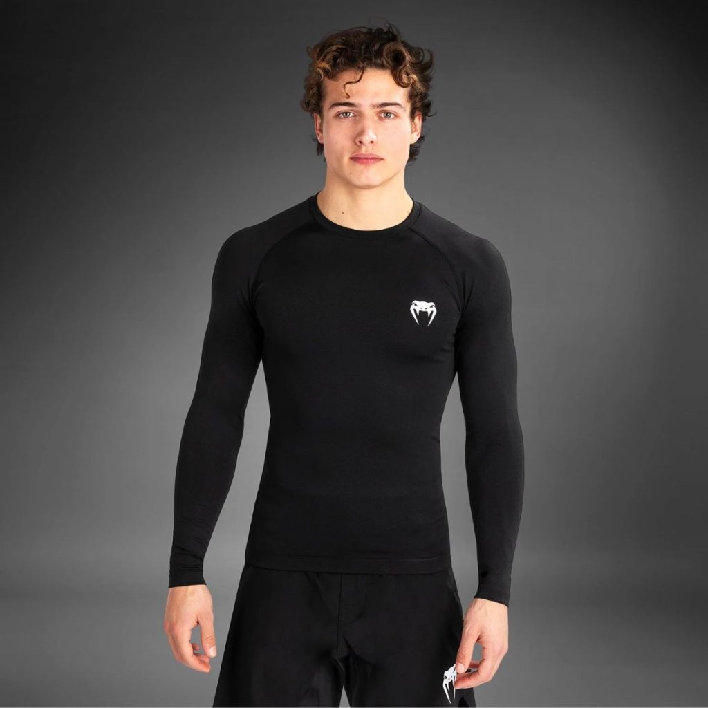 Рашгард Venum Contender Men’s Long Sleeve Rashguard - BlackWhite