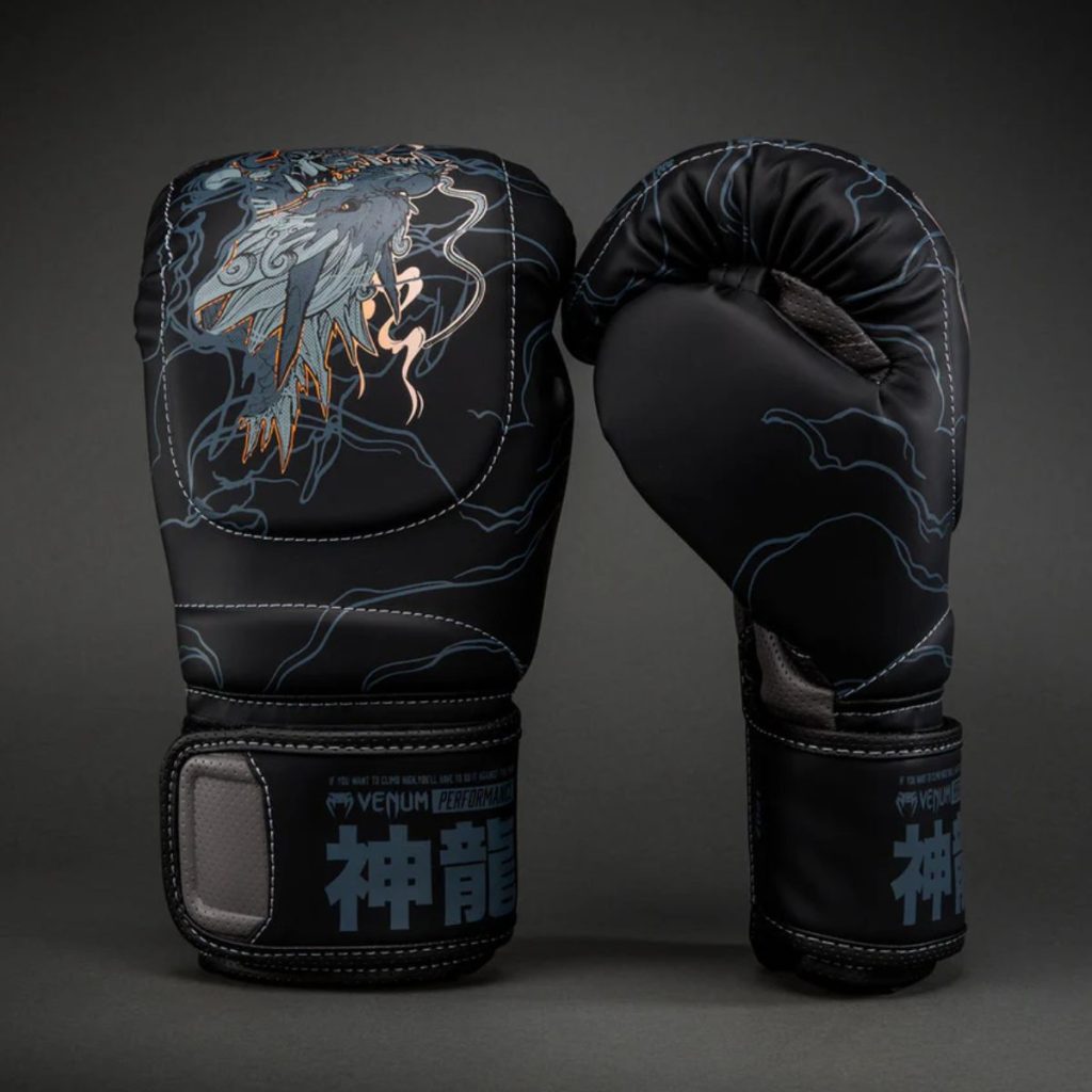 Боксови Ръкавици Venum Thunder Dragon Black/Grey/Copper – изглед отстрани
