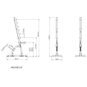 Стойки за щанги Marbo Sport MS-S105 2.0 с 6 нива за поставяне