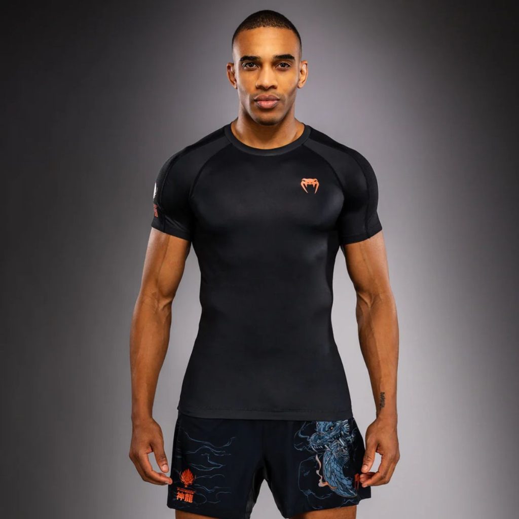 Рашгард Venum Thunder Dragon Short Sleeves Black/Grey/Copper – изглед отзад