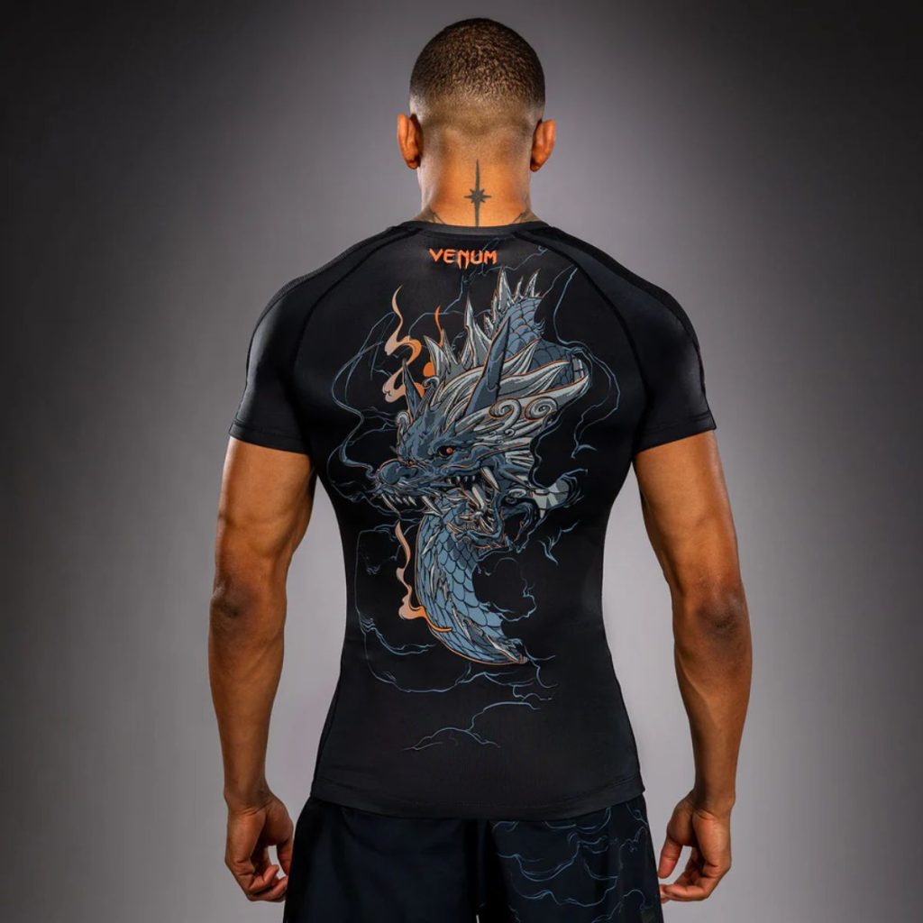 Рашгард Venum Thunder Dragon Short Sleeves Black/Grey/Copper – изглед отпред