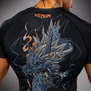 Рашгард Venum Thunder Dragon Short Sleeves Black/Grey/Copper – изглед отстрани