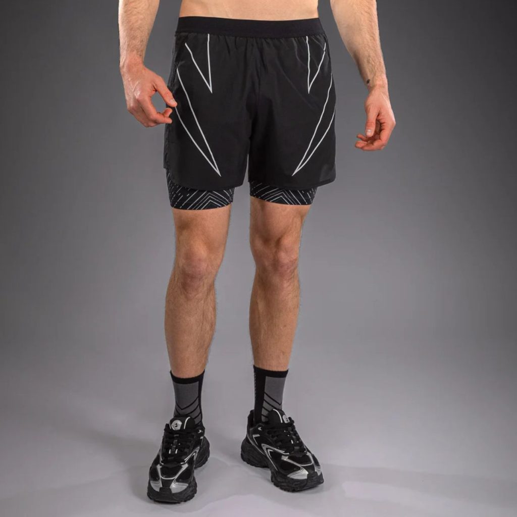 Шорти Venum Midnight Fury Training Shorts – Black/Grey/Silver – изглед отпред