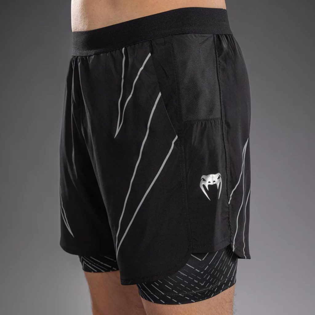 Шорти Venum Midnight Fury Training Shorts – Black/Grey/Silver – изглед отзад