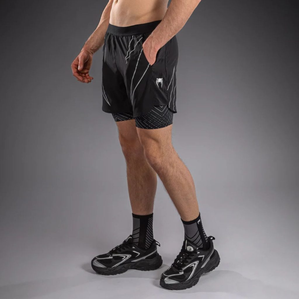 Шорти Venum Midnight Fury Training Shorts – Black/Grey/Silver – детайл