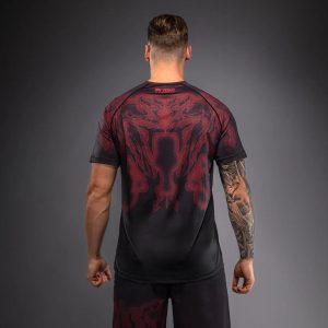 Тениска Venum Spectre Dry-Tech T-Shirt Black/Red — изглед отзад, сублимационни графики