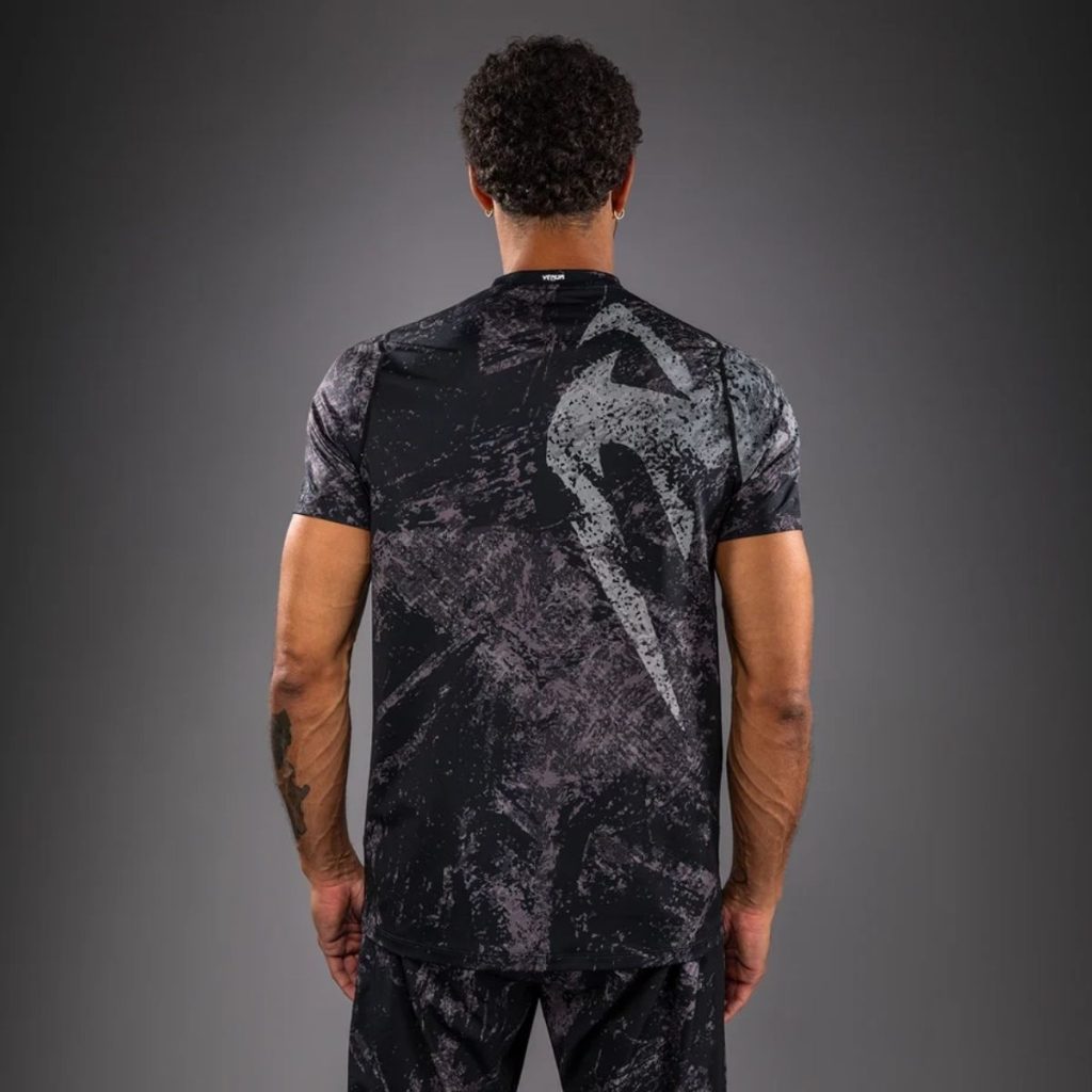 Тениска Venum Rage & Workout Dry Tech T-Shirt – Black/Grey – страничен изглед