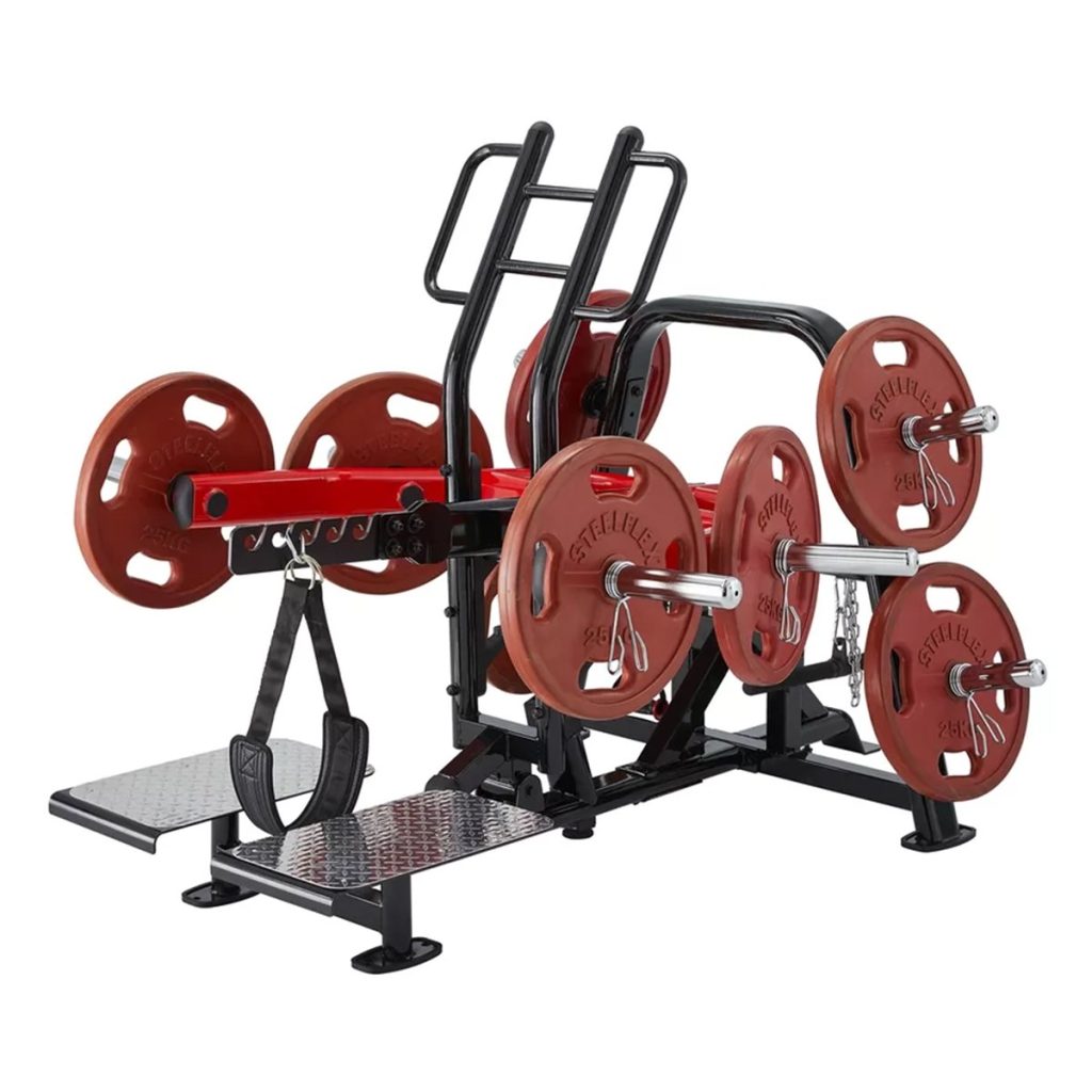 Фитнес уред за клек с колан Steelflex PLSBS – с дискове, друг ъгъл