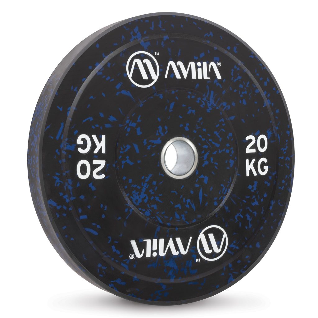 Олимпийски гумиран диск AMILA Splash Bumper Slim 20 кг 84839 – под ъгъл