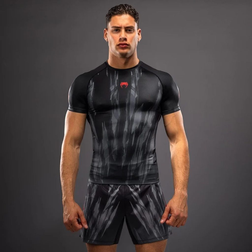 Рашгард Venum Demon Short Sleeve Rashguard – Black/Grey