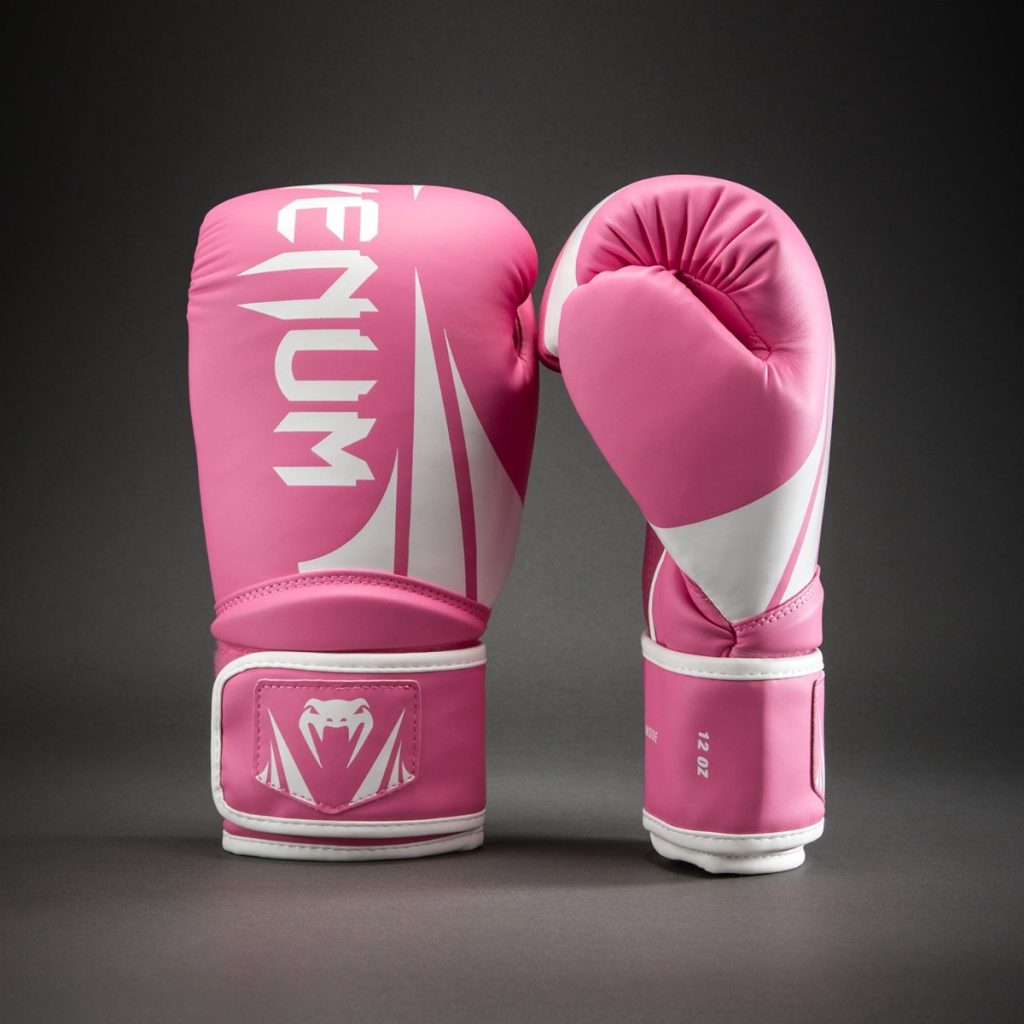Боксови Ръкавици Venum Challenger 2.5 Pink/White – чифт отпред