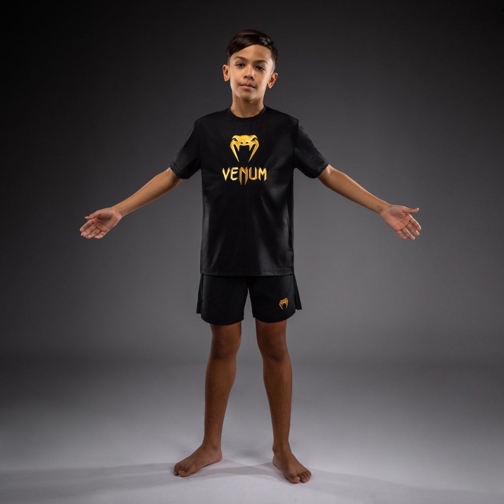 Детска Тениска Venum Classic Dry Tech Black/Gold – отпред