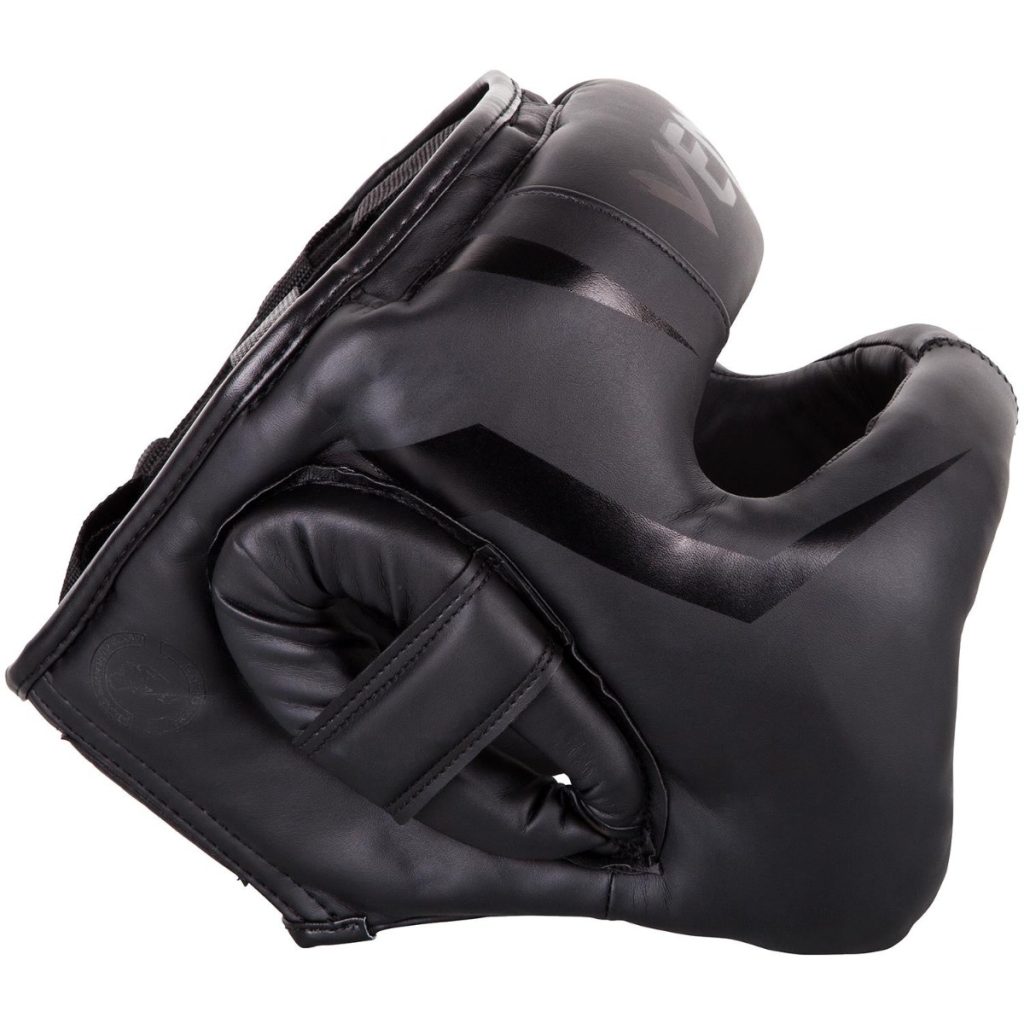 Каска за бокс Venum Elite Iron Headgear Black/Black – отстрани