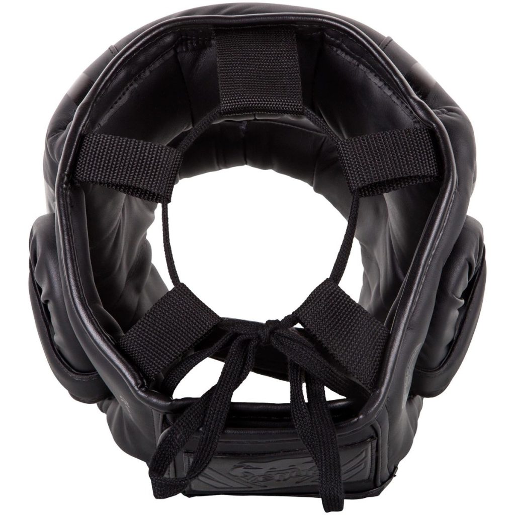 Каска за бокс Venum Elite Iron Headgear Black/Black – отзад