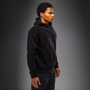 Спортен Екип Venum Attack Fleece & Weave Black – горнище – отстрани