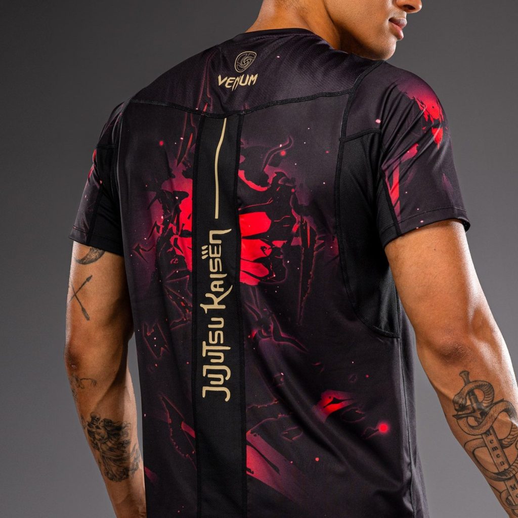 Тениска Jujutsu Kaisen x Venum Itadori Dry-Tech Black/Red – детайл на гърба